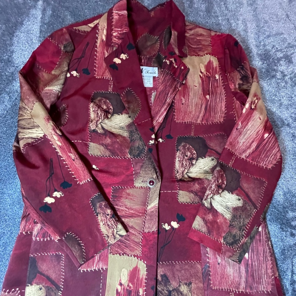 N Touch Blazer Jacket Women’s Burgundy  Size 8